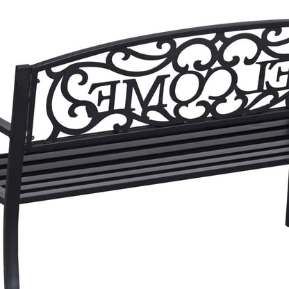 Outsunny 126Lx60Wx85H cm Steel Bench-Black 7