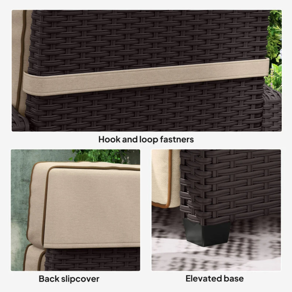 Outsunny 145&deg; Reclining Rattan Armchair, with Footrest