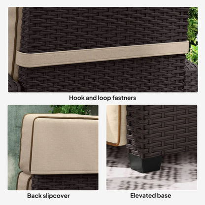 Outsunny 145&deg; Reclining Rattan Armchair, with Footrest
