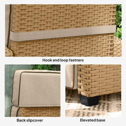 Outsunny 145&deg; Reclining Rattan Armchair, with Footrest