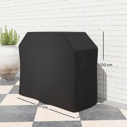 Outsunny 147 x 61cm Plastic Coated Protective Grill Cover - Black 2