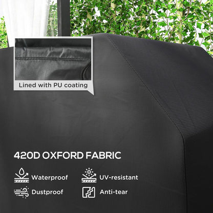 Outsunny 147 x 61cm Plastic Coated Protective Grill Cover - Black 3
