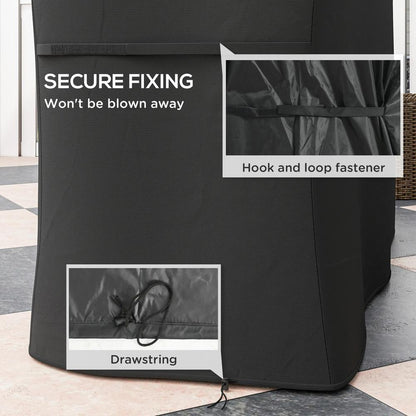 Outsunny 147 x 61cm Plastic Coated Protective Grill Cover - Black 4