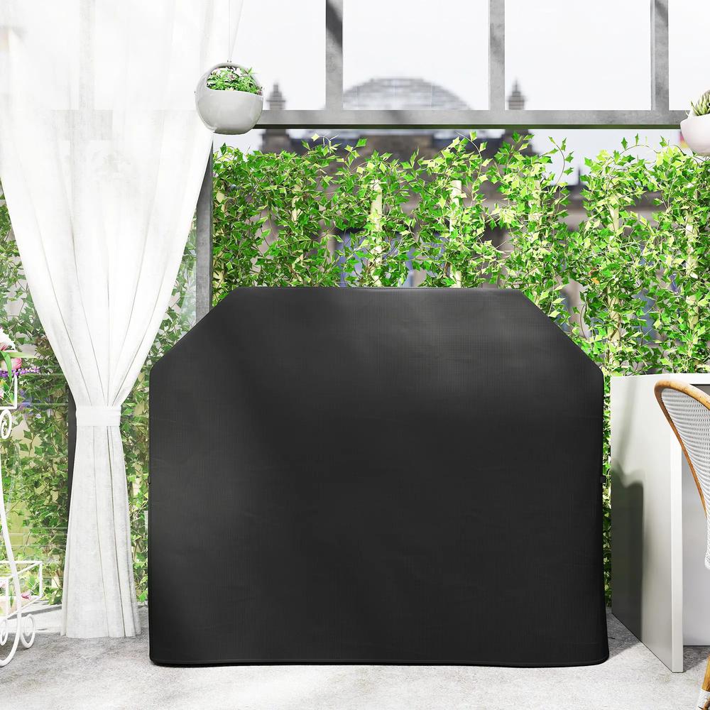 Outsunny 147 x 61cm Plastic Coated Protective Grill Cover - Black 5