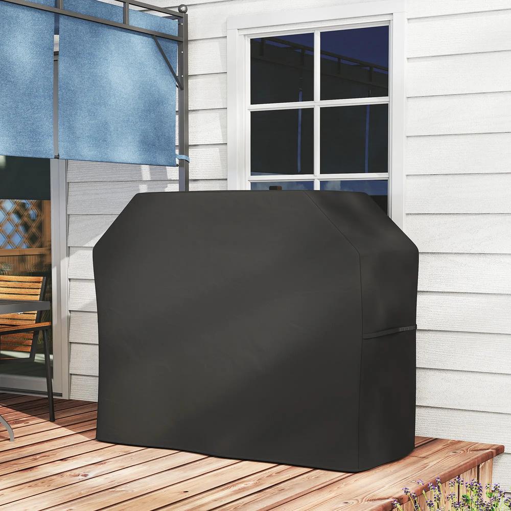 Outsunny 147 x 61cm Plastic Coated Protective Grill Cover - Black 7