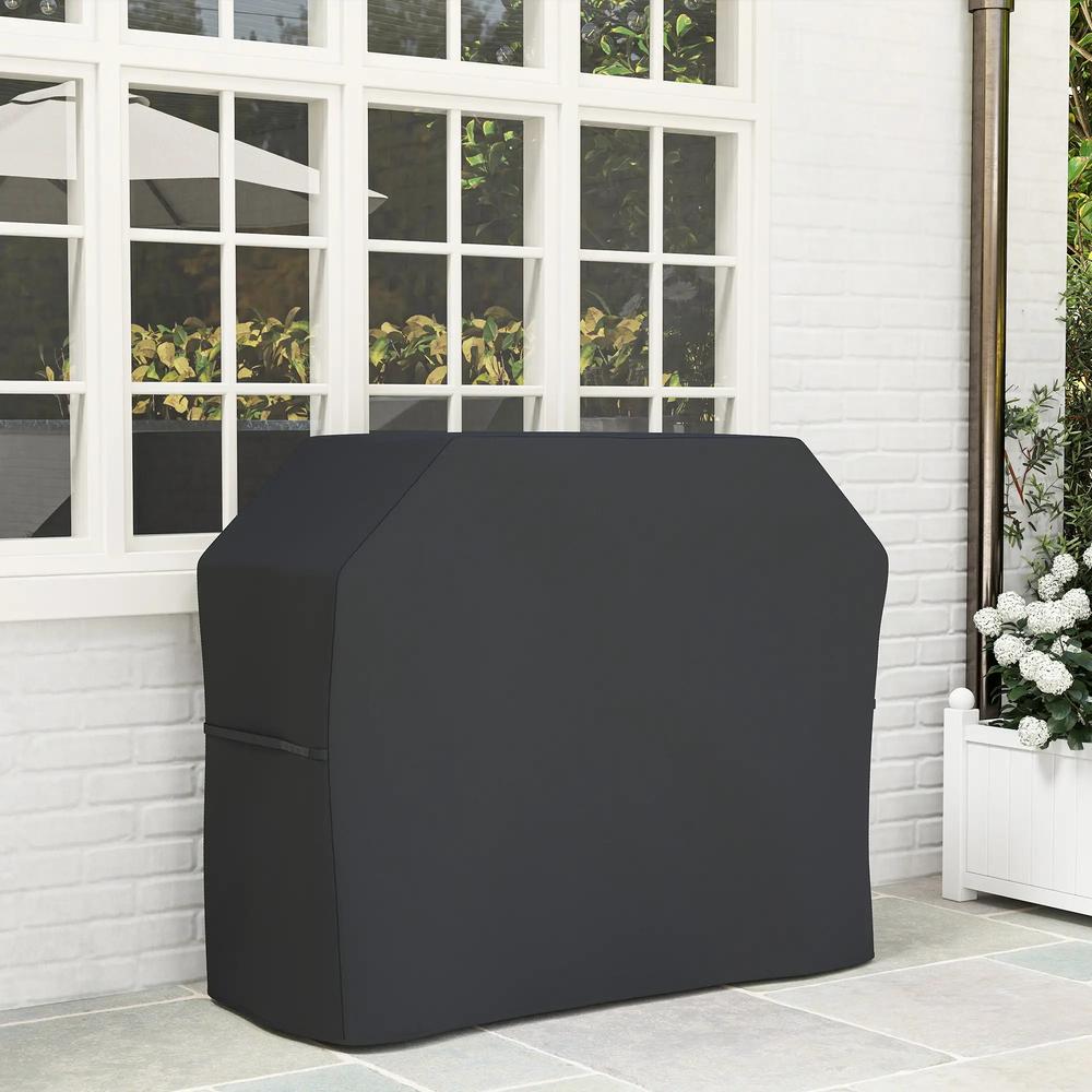 Outsunny 147 x 61cm Plastic Coated Protective Grill Cover - Black 8