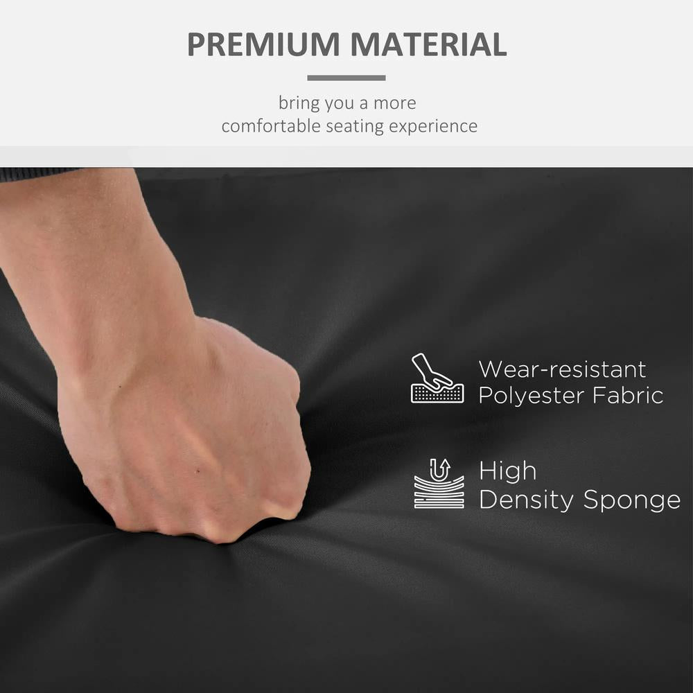Outsunny 2 Piece Garden Chair Cushions with 1 Seat Cushion 1 Back Pad for Rattan Sofa Chair, Outdoor Seat Pads for Indoor and Outdoor Use, Black 4