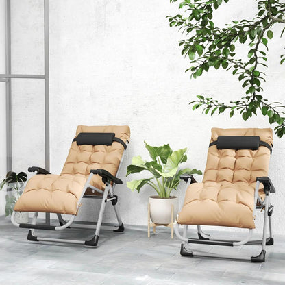 Outsunny 2 Piece Reclining Zero Gravity Sun Loungers with Cushions 21