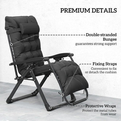 Outsunny 2 Piece Reclining Zero Gravity Sun Loungers with Cushions 7