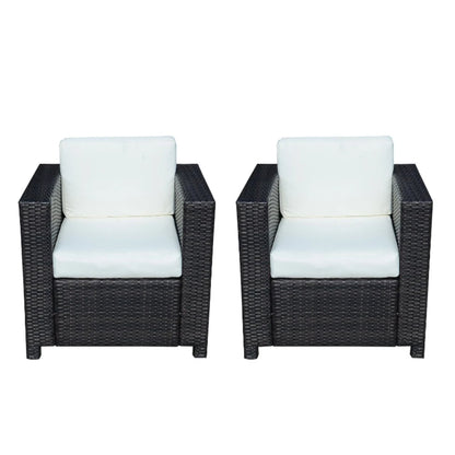 Outsunny 2 Rattan Garden single Seater Chair All Weather Wicker Weave Single Sofa chair armchair Patio Black