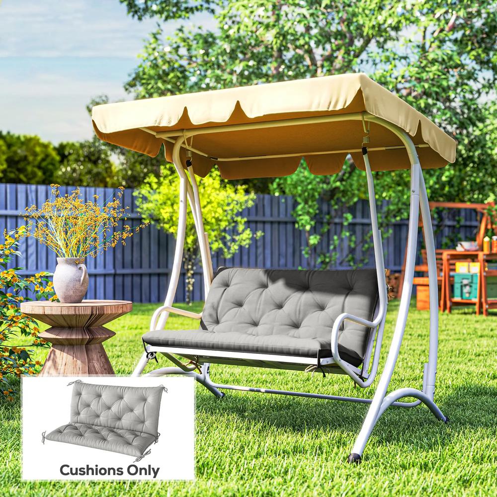 Outsunny 2 Seater Bench Pad, Garden Chair Cushion with Back and Ties for Indoor and Outdoor Use, 98 x 100 cm 12