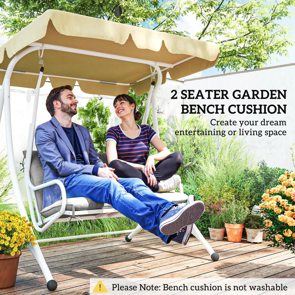 Outsunny 2 Seater Bench Pad, Garden Chair Cushion with Back and Ties for Indoor and Outdoor Use, 98 x 100 cm 17