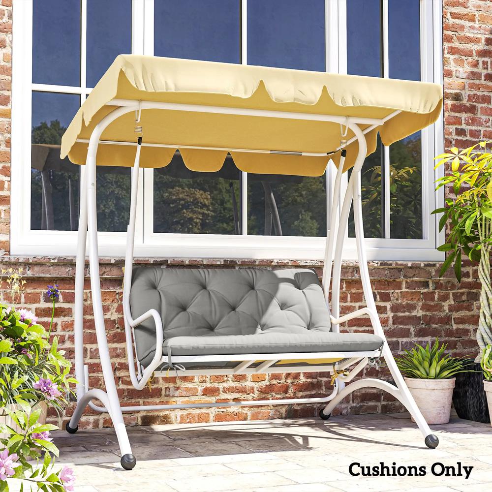 Outsunny 2 Seater Bench Pad, Garden Chair Cushion with Back and Ties for Indoor and Outdoor Use, 98 x 100 cm 19