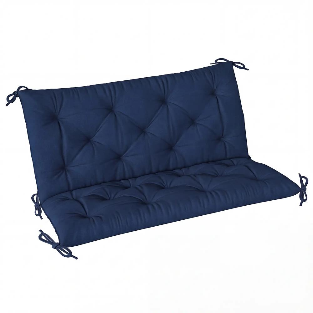 Outsunny 2 Seater Bench Pad, Garden Chair Cushion with Back and Ties for Indoor and Outdoor Use, 98 x 100 cm 22