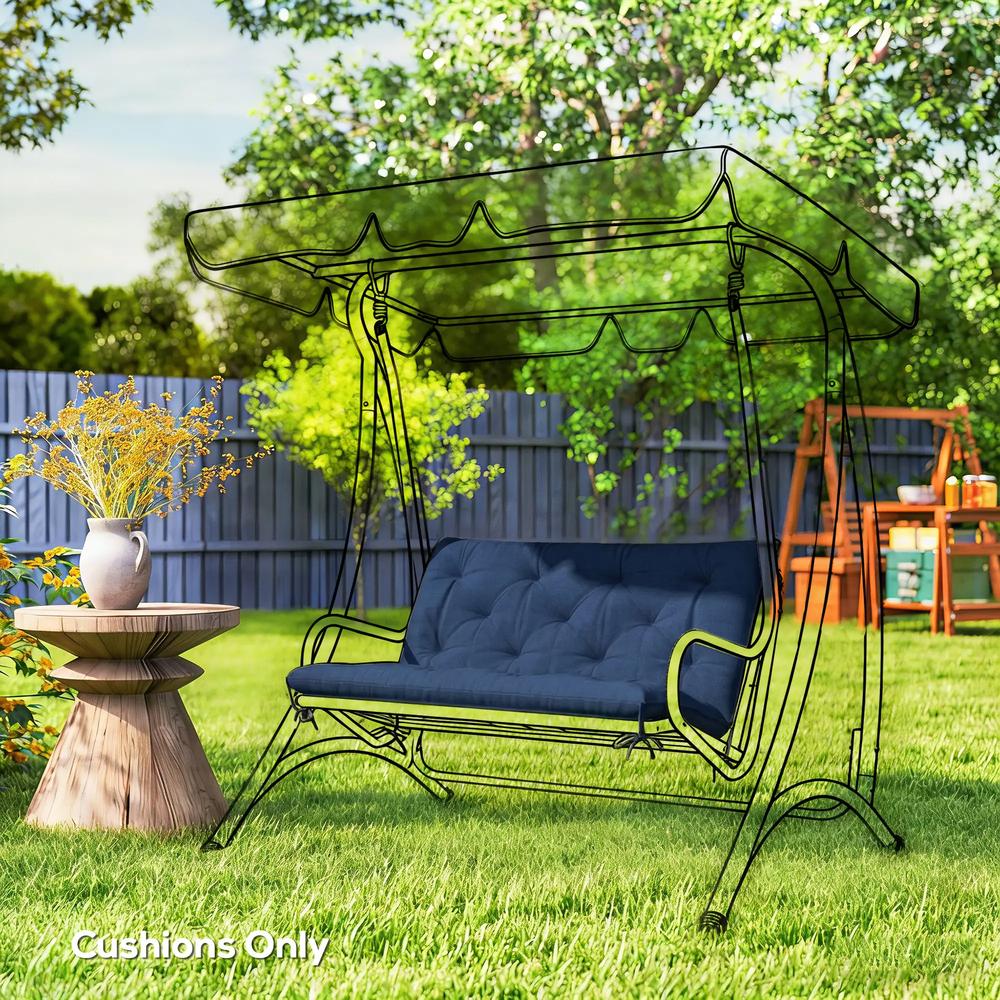 Outsunny 2 Seater Bench Pad, Garden Chair Cushion with Back and Ties for Indoor and Outdoor Use, 98 x 100 cm 23