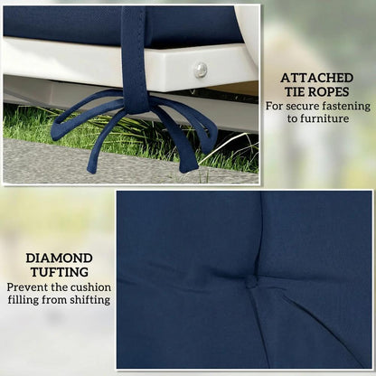 Outsunny 2 Seater Bench Pad, Garden Chair Cushion with Back and Ties for Indoor and Outdoor Use, 98 x 100 cm 27
