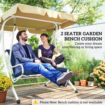 Outsunny 2 Seater Bench Pad, Garden Chair Cushion with Back and Ties for Indoor and Outdoor Use, 98 x 100 cm 28
