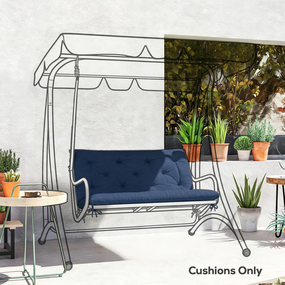 Outsunny 2 Seater Bench Pad, Garden Chair Cushion with Back and Ties for Indoor and Outdoor Use, 98 x 100 cm 31