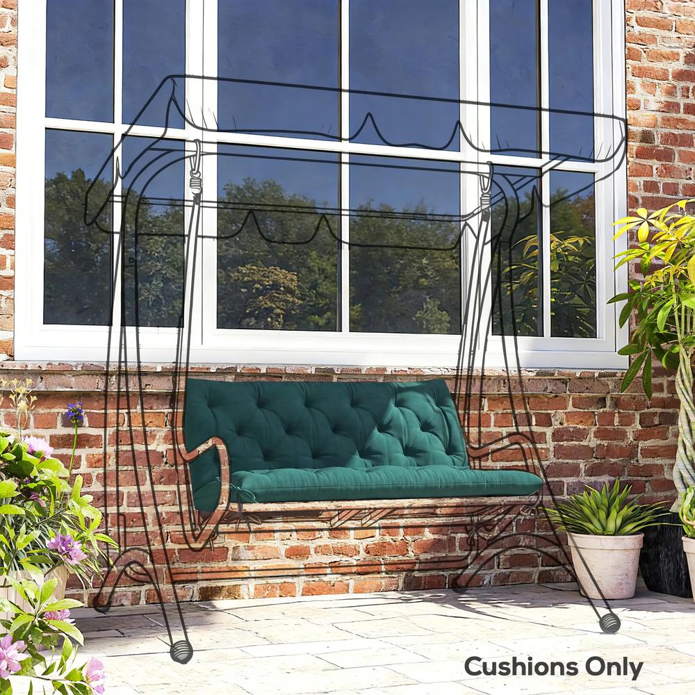 Outsunny 2 Seater Bench Pad, Garden Chair Cushion with Back and Ties for Indoor and Outdoor Use, 98 x 100 cm 8