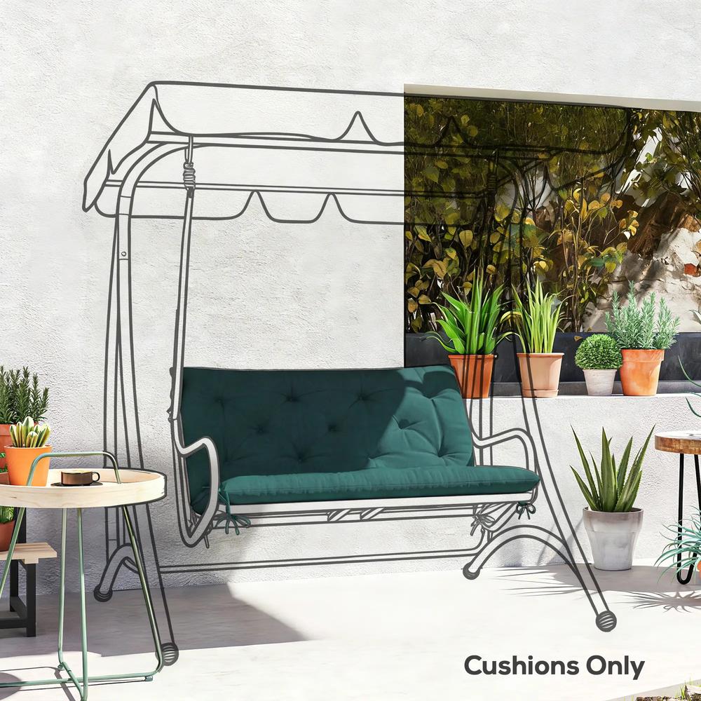 Outsunny 2 Seater Bench Pad, Garden Chair Cushion with Back and Ties for Indoor and Outdoor Use, 98 x 100 cm 9
