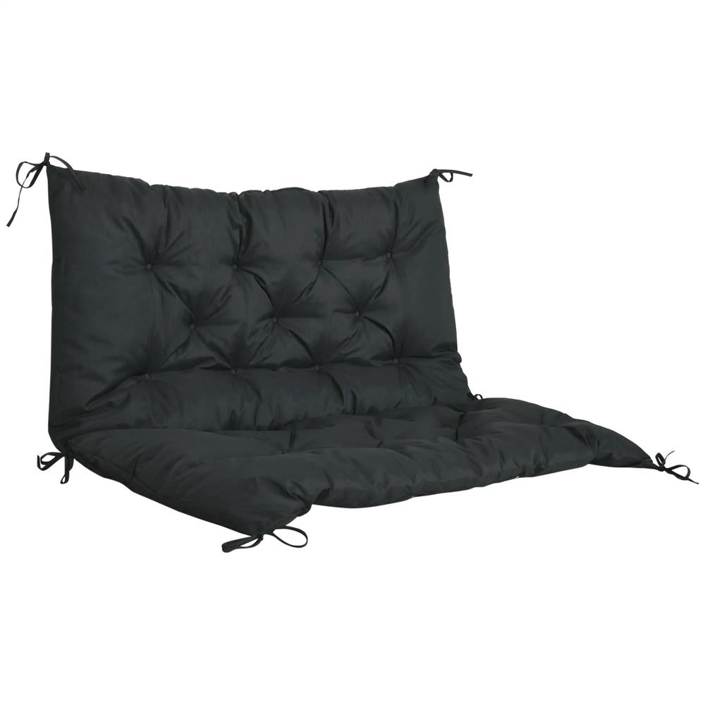 Outsunny 2 Seater Bench Pad, Garden Swing Chair Cushion with Back and Ties, Tufted Style Garden Furniture Window Seat Cushion for Indoor and Outdoor Use, 98 x 100 cm 10