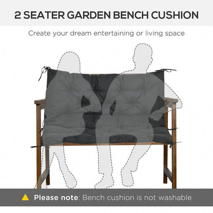 Outsunny 2 Seater Bench Pad, Garden Swing Chair Cushion with Back and Ties, Tufted Style Garden Furniture Window Seat Cushion for Indoor and Outdoor Use, 98 x 100 cm 16