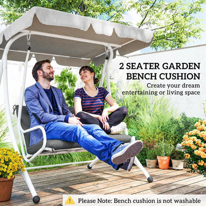 Outsunny 2 Seater Bench Pad, Garden Swing Chair Cushion with Back and Ties, Tufted Style Garden Furniture Window Seat Cushion for Indoor and Outdoor Use, 98 x 100 cm 6