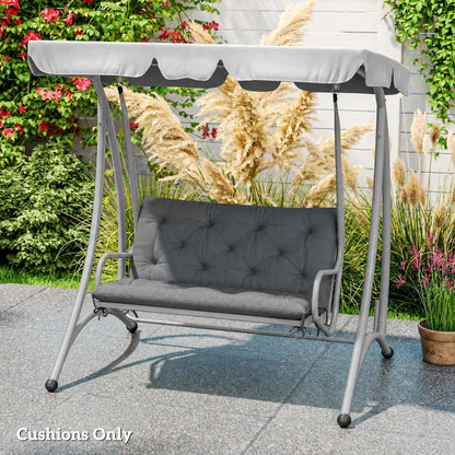Outsunny 2 Seater Bench Pad, Garden Swing Chair Cushion with Back and Ties, Tufted Style Garden Furniture Window Seat Cushion for Indoor and Outdoor Use, 98 x 100 cm 7