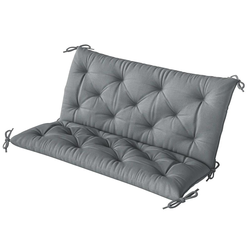 Outsunny 2 Seater Bench Pad, Garden Swing Chair Cushion with Back and Ties, Tufted Style Garden Furniture Window Seat Cushion for Indoor and Outdoor Use, 98 x 100 cm 9