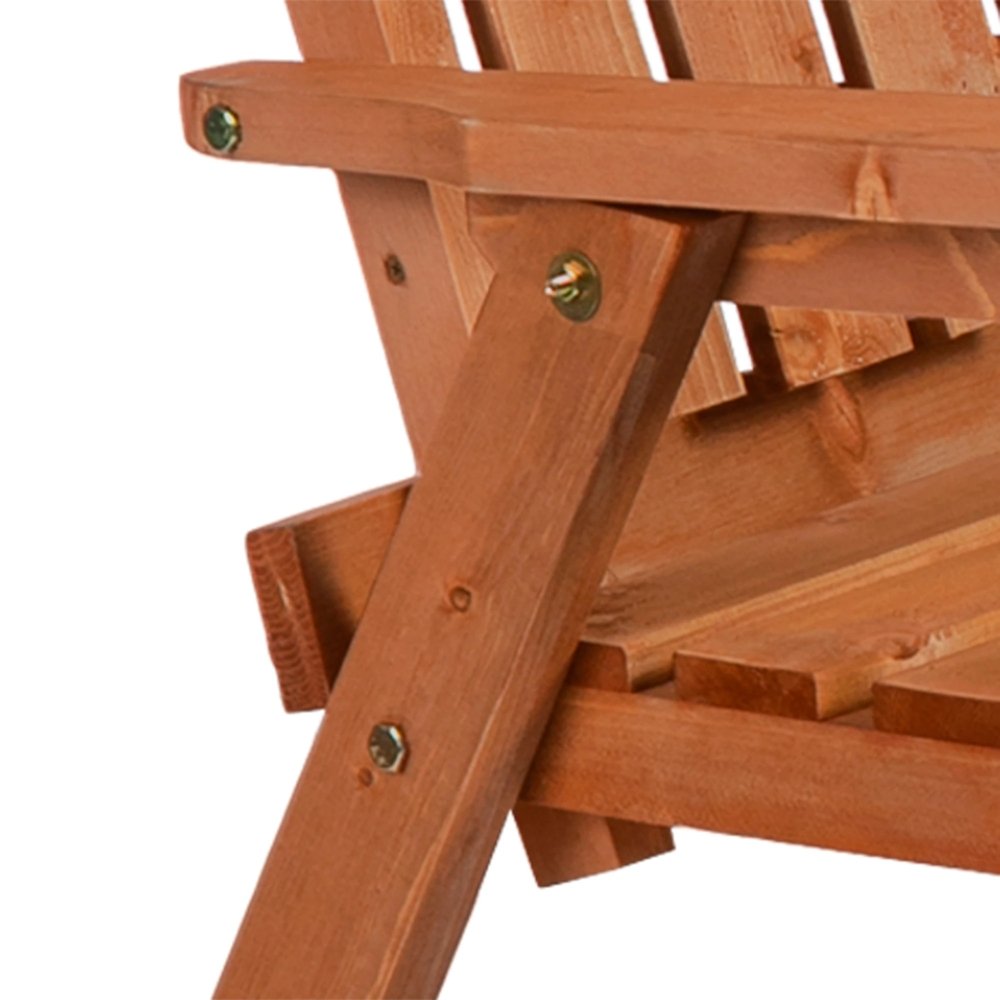 Outsunny 2-Seater Fir Wood Bench w/ Centre Table 7