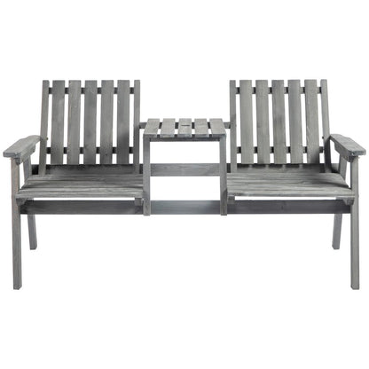 Outsunny 2-Seater Garden Bench Antique Loveseat for Yard, Lawn, Porch, Patio, Steel, Grey 12