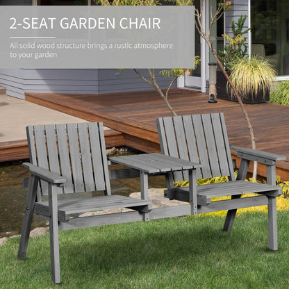 Outsunny 2-Seater Garden Bench Antique Loveseat for Yard, Lawn, Porch, Patio, Steel, Grey 3