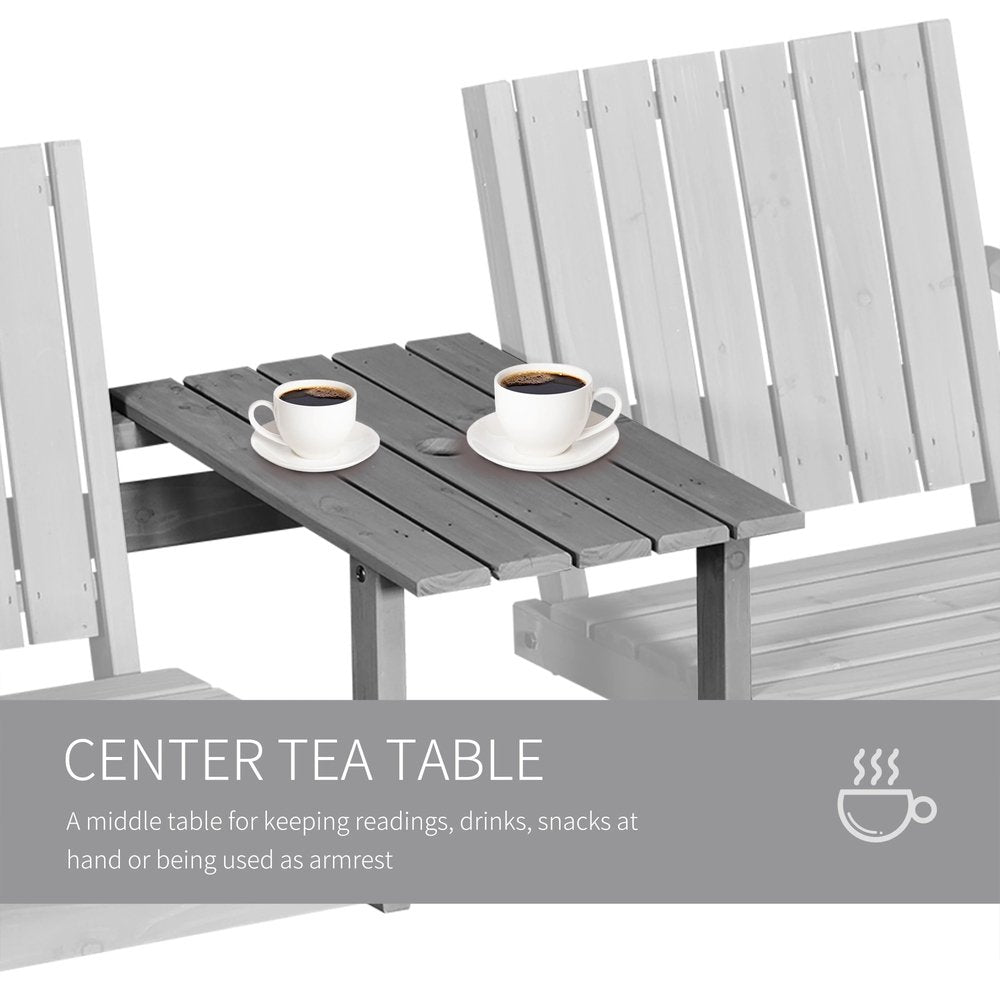 Outsunny 2-Seater Garden Bench Antique Loveseat for Yard, Lawn, Porch, Patio, Steel, Grey 5
