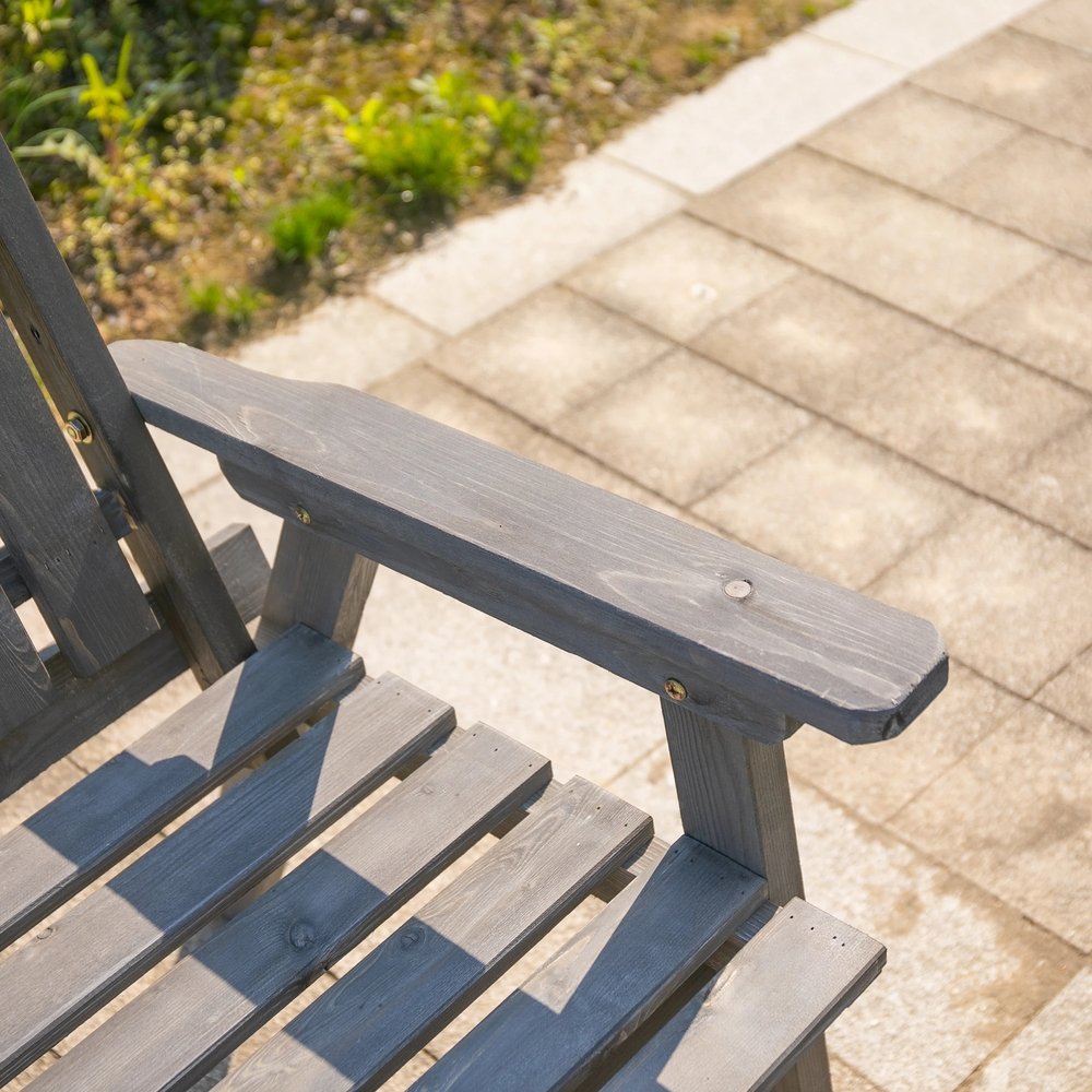 Outsunny 2-Seater Garden Bench Antique Loveseat for Yard, Lawn, Porch, Patio, Steel, Grey 9