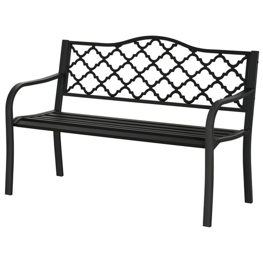Outsunny 2-Seater Garden Bench Antique Loveseat for Yard, Lawn, Porch, Patio, Steel 
