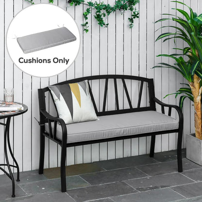 Outsunny 2 Seater Garden Bench Cushion - Light Grey 1