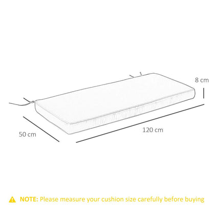 Outsunny 2 Seater Garden Bench Cushion - Light Grey 2