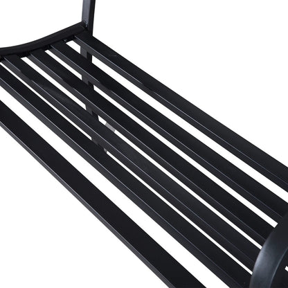 Outsunny 2-Seater Garden Bench, Steel-Black 7