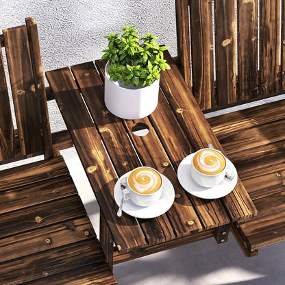 Outsunny 2-Seater Garden Loveseat with Table and Parasol Hole for Porch, Patio 18