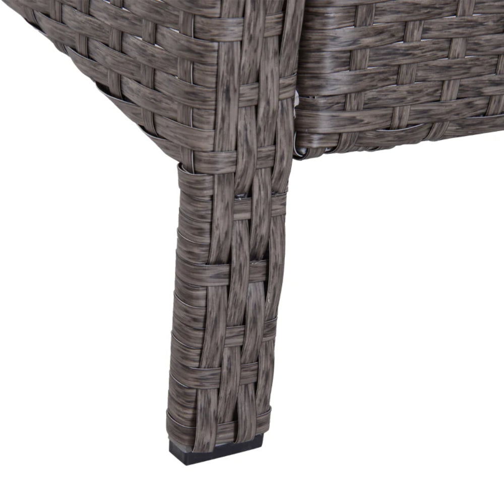 Outsunny 2-Seater Rattan Furniture Set, Steel Frame-Grey