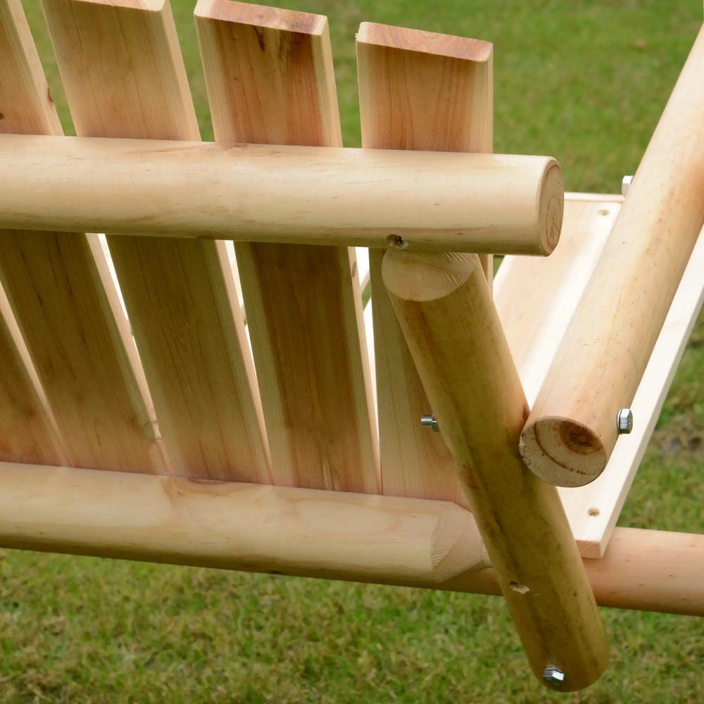 Outsunny 2 Seater Wooden Garden Swing Chair, Larch Wood Porch Swing Seat Bench Lounger for Outdoor Patio Garden, 300kg Capacity 8