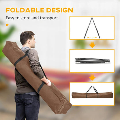 Outsunny 3 in 1 Foldable Hammock Stand, Portable Hanging Chair Stand with Metal Frame, Clothes Drying Rack, Load Capacity 120kg, for Patio, Garden, Fits 8.9ft Hammocks, Black 4