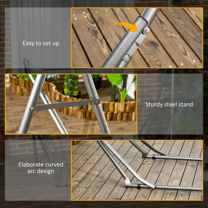 Outsunny 3 in 1 Foldable Hammock Stand, Portable Hanging Chair Stand with Metal Frame, Clothes Drying Rack, Load Capacity 120kg, for Patio, Garden, Fits 8.9ft Hammocks, Black 5