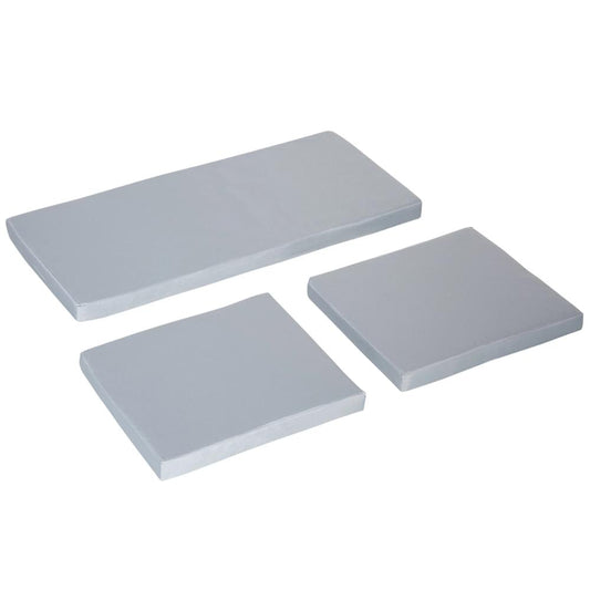 Outsunny 3 PCs Outdoor Seat Cushion for Rattan Furniture, Garden Furniture Cushions, Grey 