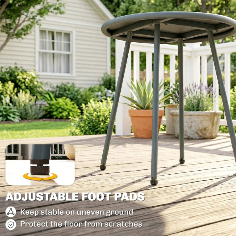 Outsunny 3 Piece Rattan Bistro Set, Outdoor Garden Furniture Set with 2 Chairs, Round Coffee Table for Patio, Balcony