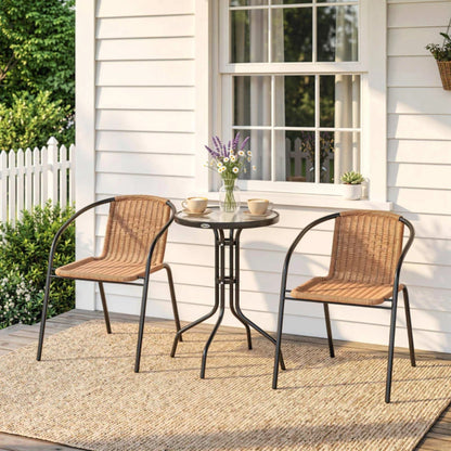 Outsunny 3 Pieces Rattan Bistro Set