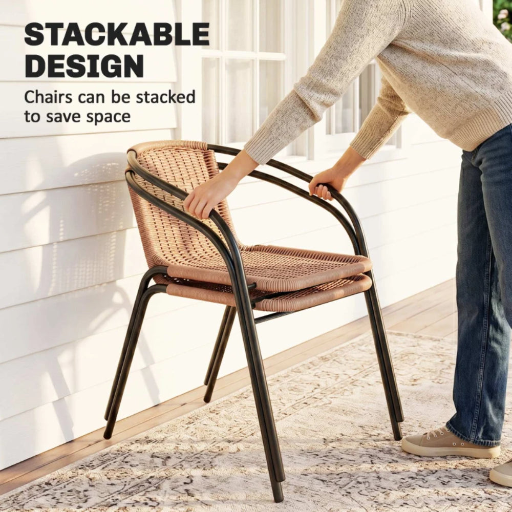 Outsunny 3 Pieces Rattan Bistro Set