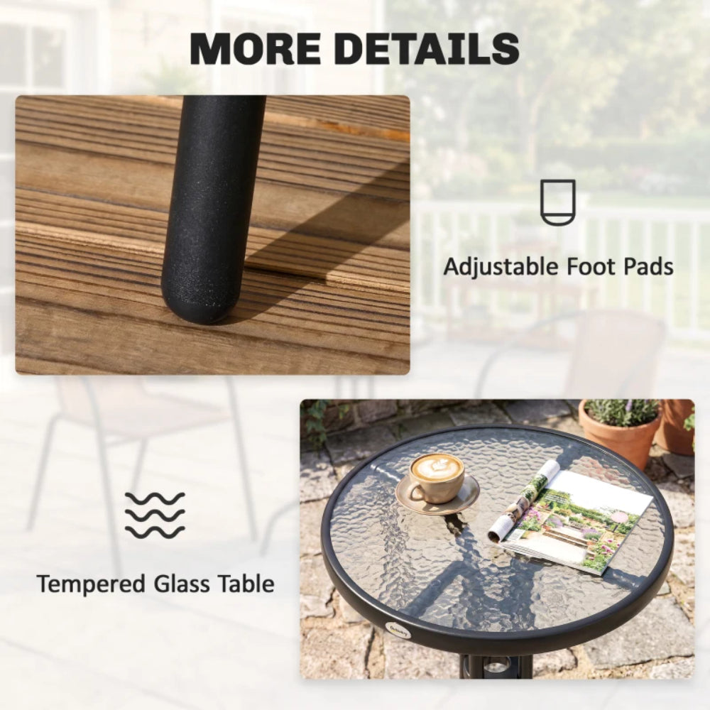 Outsunny 3 Pieces Rattan Bistro Set