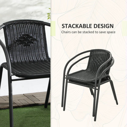 Outsunny 3 Pieces Rattan Bistro Set