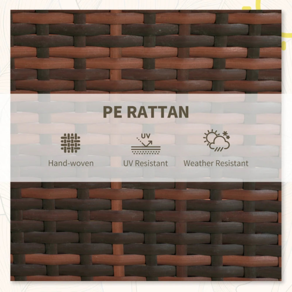 Outsunny 3 Pieces Rattan Bistro Set Balcony Furniture with Cushions, Storage Function